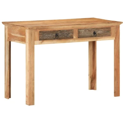 Image of vidaXL Solid Reclaimed Wood Desk 110x50x75 cm Handmade, Multifunctional Design, Durable Wooden Construction, Ideal for Home Office, Vintage Brown Finish