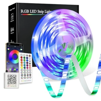 Image of PSTAR Led Strip Light 20m, Lights with Remote &amp; App, Music Sync Mode Mic, Smart Flexible RGB for Bedroom, Kitchen, Party, Home, Christmas Decoration