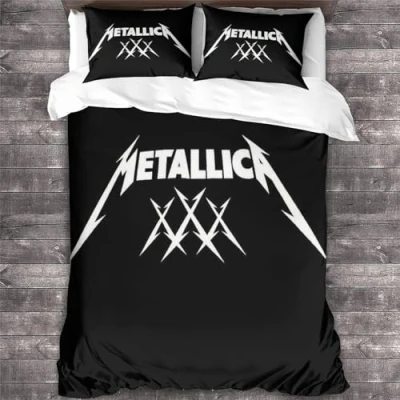 Image of YTPONBCSTUG Metallica Duvet Cover 3D Heavy Metal Printed Bedding Quilt with Zipper Closure Soft Microfiber Double（200x200cm）