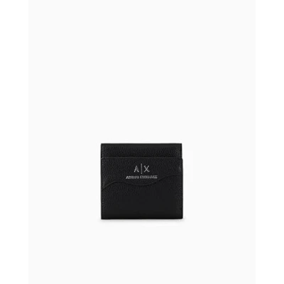 Image of Armani Exchange Wave, Women&#039;s Bi Fold Wallet, Black,
