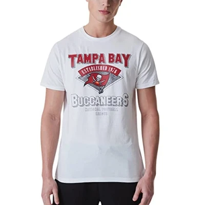 Image of New Era NFL Tampa Bay Buccaneers Team Wordmark Tee T Shirt, Größe:M White