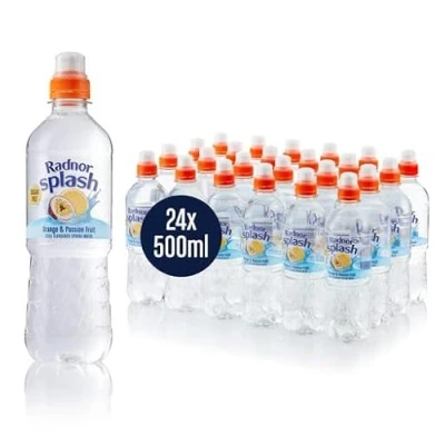 Image of Radnor Splash Orange &amp; Passion Fruit Sugar Free Flavoured Water Multipack 24 x 500ml