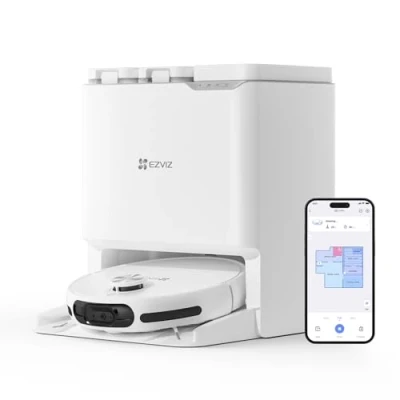 Image of EZVIZ RS20 Pro Robot Vacuum Cleaner Auto All in One Station, 7200Pa, Hot Water Mop Washing, Wind Self Drying, Emptying, Refilling, Pet Friendly, Carpet Detection, AI Obstacle Avoidance