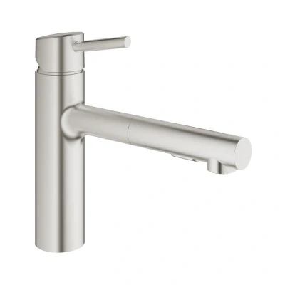 Image of Grohe Concetto Single Lever Sink Mixer Supersteel (30273DC1)