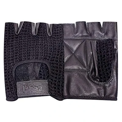 Image of Racing CYcling Half Finger/Full Finger Leather Net Gloves Gym Training Bus Driving Antislip (H.F.Black Black, X LARGE)