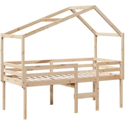 Image of vidaXL High Sleeper Bed without Mattress 90x200 cm Solid Wood Pine