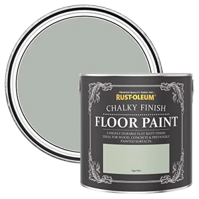 Image of Rust Oleum Green Scratch Resistant Floor Paint in Matt Finish Sage Mist 2.5L