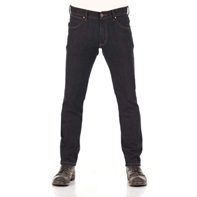 Image of Wrangler Men&#039;s Larston Slim Jeans, Blue (Dark Rinse A), 31W 30L UK