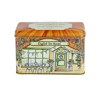 Image of New English Teas Traditional Tea Room Caddy with 40 Afternoon Teabags