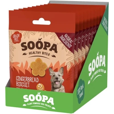 Image of 10 Pack Soopa Gingerbread Biscuit Dog Treat Bites
