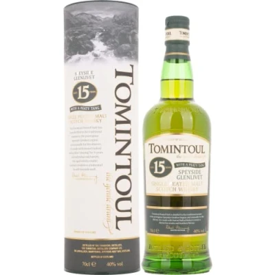Image of Tomintoul 40% ABV 15 Year Old With A Peaty Tang, 70 cl