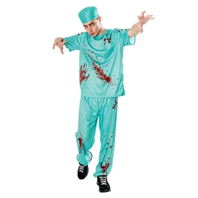 Image of Bristol Novelty 301618M Bloody Doctor Costume Adult Fancy Dress, Men, Blue, M