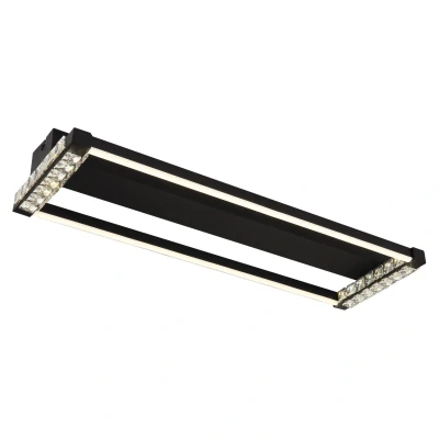 Image of Mariella Integrated LED Semi Flush Ceiling Light Matt Black Dimmable 2700 6000K Remote Control
