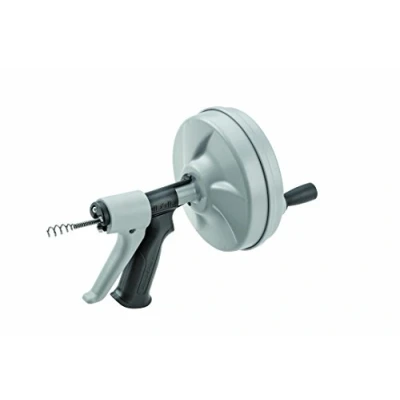 Image of RIDGID 57038 Kwik Spin Hand Spinner with AUTOFEED, C 1 Inner Core (IC) Drain Cleaner Cable, and Bulb Auger to Remove Clogs