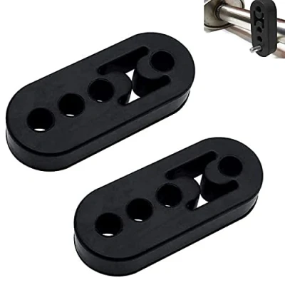 Image of 2 Pack Universal Rear Exhaust Repair Hanger Bracket, Rubber Mount Bracket Car, Duty Brackets Hangers for Protecting Car System (4 Holes Black)