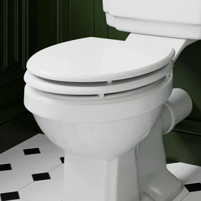 Image of Park Lane Traditional Soft Close Round Toilet Seat Top Fix White