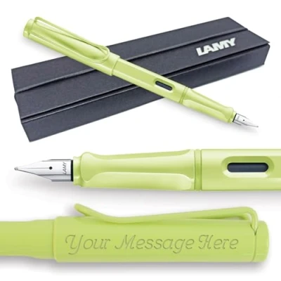 Image of Fountain Pen Lamy Safari Personalised with Engraving (Fine Nib, Spring Green)