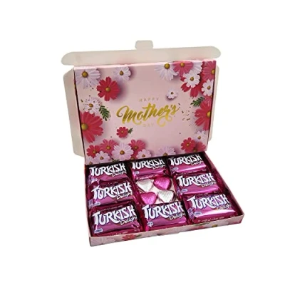 Image of Frys Turkish Delight Chocolate Hearts Gift Box Hamper Mothers Day