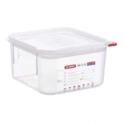 Image of Araven Squared Transparent Container Polypropylene 2Ltr with Lid 195x195x100