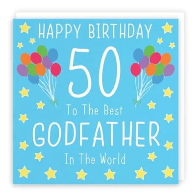 Image of Hunts England Godfather 50th Birthday Card Happy 50 To The Best In World Iconic Collection