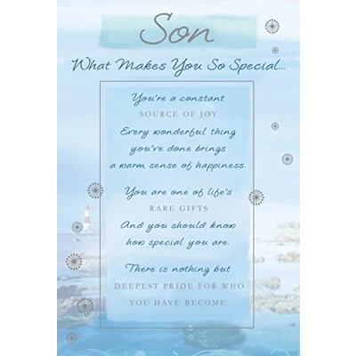 Image of STUNNING SON WHAT MAKES YOU SO SPECIAL 5 VERSE BIRTHDAY GREETING CARD