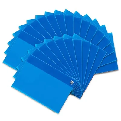 Image of Oxford 100420072 Protective Notebook Cover for DIN A4 Flexible and Can be Wiped Clean Pack of 25 Colourless transparent Exercise Book Protector, blue