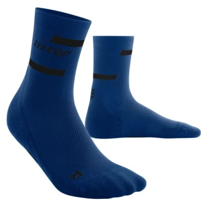 Image of CEP THE RUN compression socks MID CUT for women Medium length running in blue with Regenerating Size II S