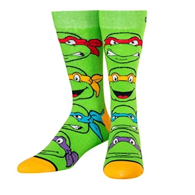 Image of Odd Sox Unisex Turtle Boys Teenage Mutant Ninja Turtles Socks Green