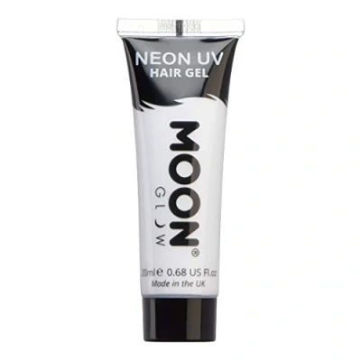 Image of Moon Glow Neon UV hair Gel 20ml White Temporary wash out colour dye Spike and glow!