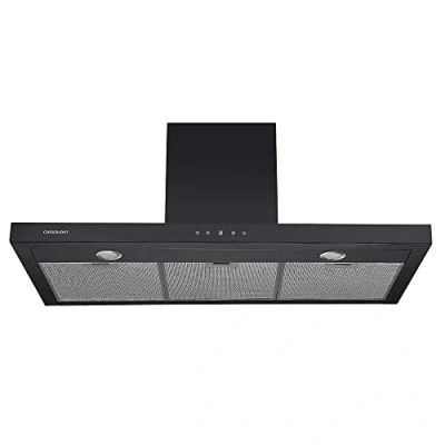 Image of Cookology LINT901BK A++ Energy Saving Black Linear Cooker Hood, Touch Control 90cm Extractor Fan