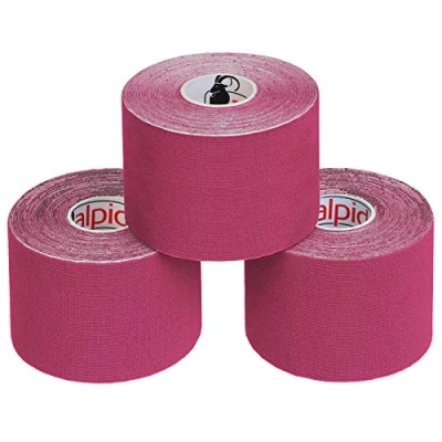 Image of ALPIDEX Kinesiology Tape 1/3/ 6/12 Rolls Many Colors 5 m x cm Application Examples E Book Skin Friendly Muscle Support Elastic Strapping Tape, Colour:Pink, Quantity:3