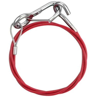 Image of URAQT Breakaway Cable, Trailer Caravan Cable,Easy Quick Fit Cable Carbine Threaded Hook Towing for Brake Safety Handbrake,D
