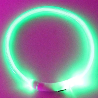 Image of Gemini_mall® LED Pet Dog Collar, USB Rechargeable Safety Collar Waterproof Light up Flashing (S 35cm, Green)