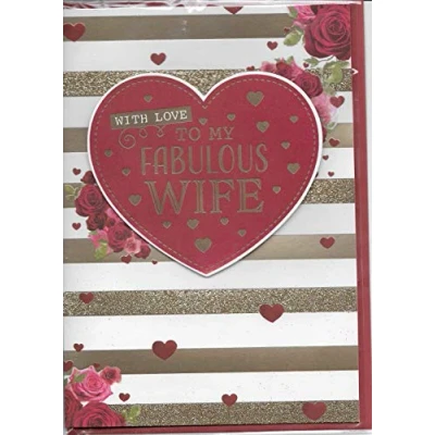 Image of Wife Valentines Card &#039;to My Wonderful I Love You&#039;