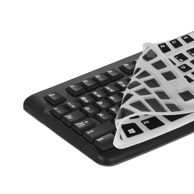 Image of kwmobile Keyboard Cover Compatible with Logitech K120 US English QWERTY Black