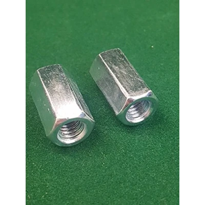 Image of 2 x M8 24mm Fully Threaded BAR/Rod/Stud Connector ZINC Plated