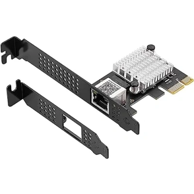 Image of Allowish 2500Mbps Gigabit Network Card 10/100/1000/2500 Mbps RJ45 Wired Computer PCIe 2.5G LAN Adapter Intel I225 V3 Chipset