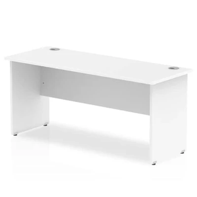 Image of DYNAMIC Rectangular Office Desk White MFC Panel End Leg Frame Impulse 1600 x 600 730mm