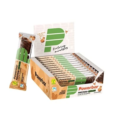 Image of Powerbar Protein Plus Low Sugar Vegan Salty Almond Caramel 12x42g High Bar