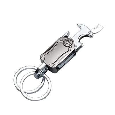 Image of LANTING Keyring,Keyring Keychain,Bottle opener keyring,Fingertip Gyro, Mobile phone holder,Secure Key Attachment to Bag, Purse &amp; Belt Easy Access Keys.(1 Pack, Black)