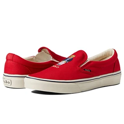 Image of Polo RALPH LAUREN Men&#039;s Keaton Canvas Sneaker, Rl2000 Red Bear, 8.5 UK