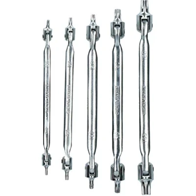 Image of AB Tools Male Torx/Star Flexi Double Ended Swivel Head T15 T60 5pc 10 Sizes
