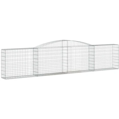 Image of vidaXL Arched Gabion Baskets 25 pcs 400x30x80/100 cm Galvanised Iron