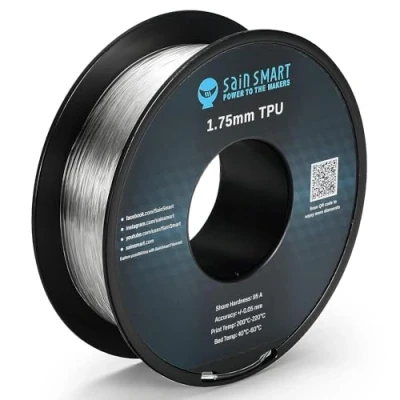Image of SainSmart 101 90 165 Clear Flexible TPU 3D Printing Filament, 1.75 mm, 0.8 kg, Dimensional Accuracy +/ 0.05 mm