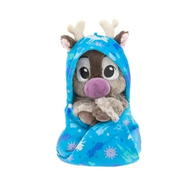 Image of Disney Store Official Baby Sven Soft Toy, Frozen, 27cm / 11&quot;, Reindeer Plush with Removable Blanket, Suitable from Birth, 0+
