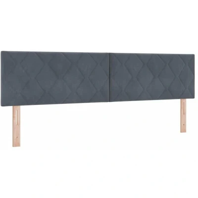 Image of vidaXL Headboard with Diamond Blocks Design in Dark Grey, 180 cm Velvet