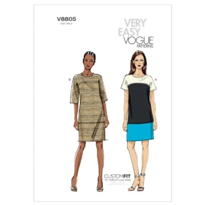 Image of Vogue Patterns V8805 Size F5 16 18 20 22 24 Misses&#039; Dress