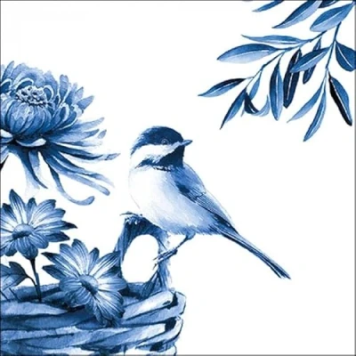 Image of CraftyThings 4 x Paper Napkins Blue Bird Ideal for Decoupage/Napkin Art