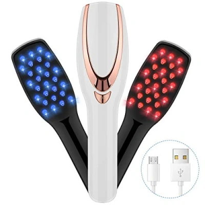 Image of DERCLIVE 3 IN 1 USB Eectric Massage Comb Phototherapy Scalp Massager Brush for Hair Regrowth Anti Loss