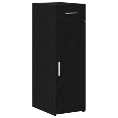 Image of vidaXL Black Oak Buffet Cabinet Solid Wood Sideboard for Dining/Living Room with Ample Storage